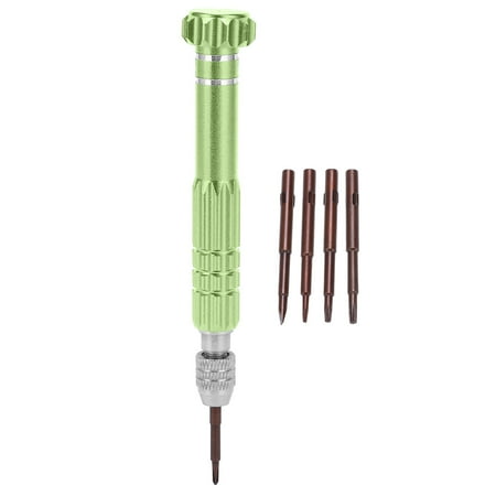 

5-in-1 Screwdriver Phone Maintenance Screwdriver Aluminum Alloy With Ergonomic Handle For Watch Jewelry Maintenance Green