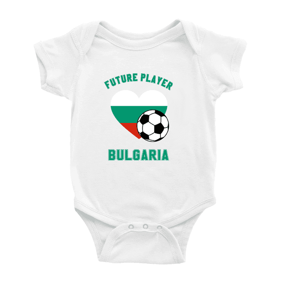Future Soccer Player Bulgaria Soccer Fan Baby Rompers Bodysuit (White, 12-18 Months)