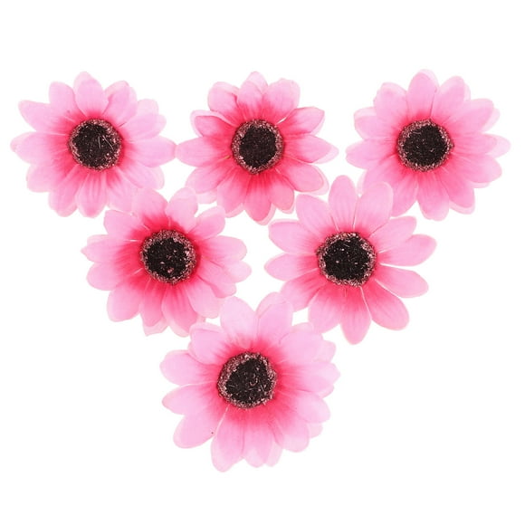 OULII 50Pcs Pink Simulation Sunflowers for Wedding Decorations and Handmade Crafts