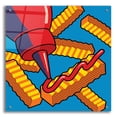 thumbnail image 1 of Epic Art 'Fries With Ketchup On Blue' by Ron Magnes, Acrylic Glass Wall Art, 24"x24", 1 of 8