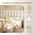 thumbnail image 5 of Pinmoco Queen Size Upholstered Headboard with Adjustable Height, Memory Foam Cloud-Shaped Ergonomic Design, Teddy Fleece Beige, 5 of 10