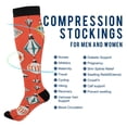 thumbnail image 2 of FORMRS Womens Knee High Socks Casual Long Thick Travel Daily Wear, 1 Pair, Retro Christmas Ornaments Pattern, 2 of 6