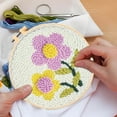 thumbnail image 4 of DIY Poke Embroidery Kit Coarse Yarn Flower Series Complete Material Set Beginner Friendly Handcraft All Tools Included Relaxing Needlework Gift for Craft Lovers 20cm Home Decor, 4 of 5