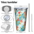 thumbnail image 4 of 16oz Tumblers Pioneer Flower Stainless Steel Vacuum Insulated Double Wall Travel Tumbler Cups Mug with Lid and Straw,Cleaning Brush for Coffee,Tea, 4 of 4