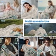 thumbnail image 5 of Summer Palm Trees Cooling Blanket,Lightweight Breathable Summer Throw Blanket with Double Sided Cold Effect,Vintage Botanical Tropical Leaves Picnic Blankets Bed Sheet for Hot Sleepers 50"x60", 5 of 8