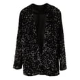 thumbnail image 1 of Wdgfv Vestes à Sequins pour Femmes Blazer Ouvert Veste Décontractée à Manches Longues Cardigan Scintillant avec Poche, 1 of 5