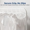 thumbnail image 3 of SereneLife 30-Pack Standard Plastic Space Saving Durable Tubular Heavy Duty Clothes Hanger, (White), 3 of 7