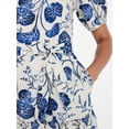 thumbnail image 4 of Time and Tru Women's and Women's Plus Cotton Mini Dress with Puff Sleeves, Sizes XS-4X, 4 of 5