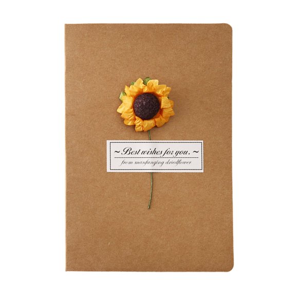 SIfdSeng Get it Fast Dried Flower Greetings Card Unique Eco Design Recycled Brown Kraft Paper Nature Lover's Celebrate with Natural Beauty