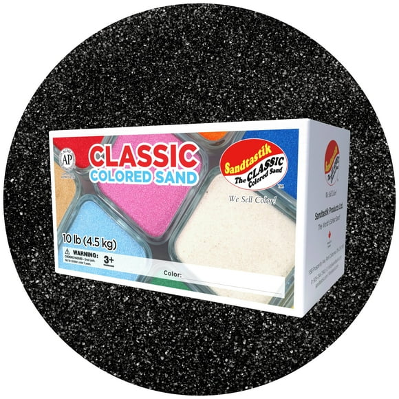 Sandtastik Sable de Couleur Classique Noir, 10 lb (5,65 kg) Propre et Sécuritaire pour les Enfants