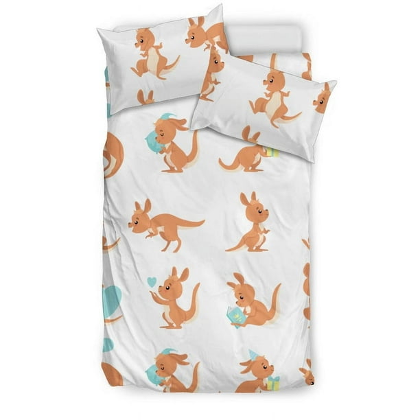 Simpático juego de cama con estampado de canguro
