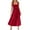 Red, variant on Annhoo Trendy Tank Dresses for Women Square Neck Sleeveless Bow Tie Backless Elastic Flowy Elegant Maxi Sundress