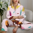 thumbnail image 6 of Fotbe Donut Pattern Long Sleeve Pajama Set for Women,Sleepwear Set,2-piece Loungewear Set,Soft PJs Comfy Nightwear with Pockets -XX-Large, 6 of 7
