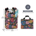 thumbnail image 2 of Yayeee Freestanding Laundry Hamper with Handle Collapsible Large Storage Basket for Clothes, Vibrant Blooming Flowers, 2 of 7