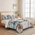 thumbnail image 5 of Queen Quilt Set 90''x96'', Retro Mallow Flowers Lightweight Bedspread Coverlet Set with 2 Pillow Shams, Spring Floral Butterfly Elegant Breathable All Season Quilt Bedding for Bedroom/Guest Room, 5 of 9