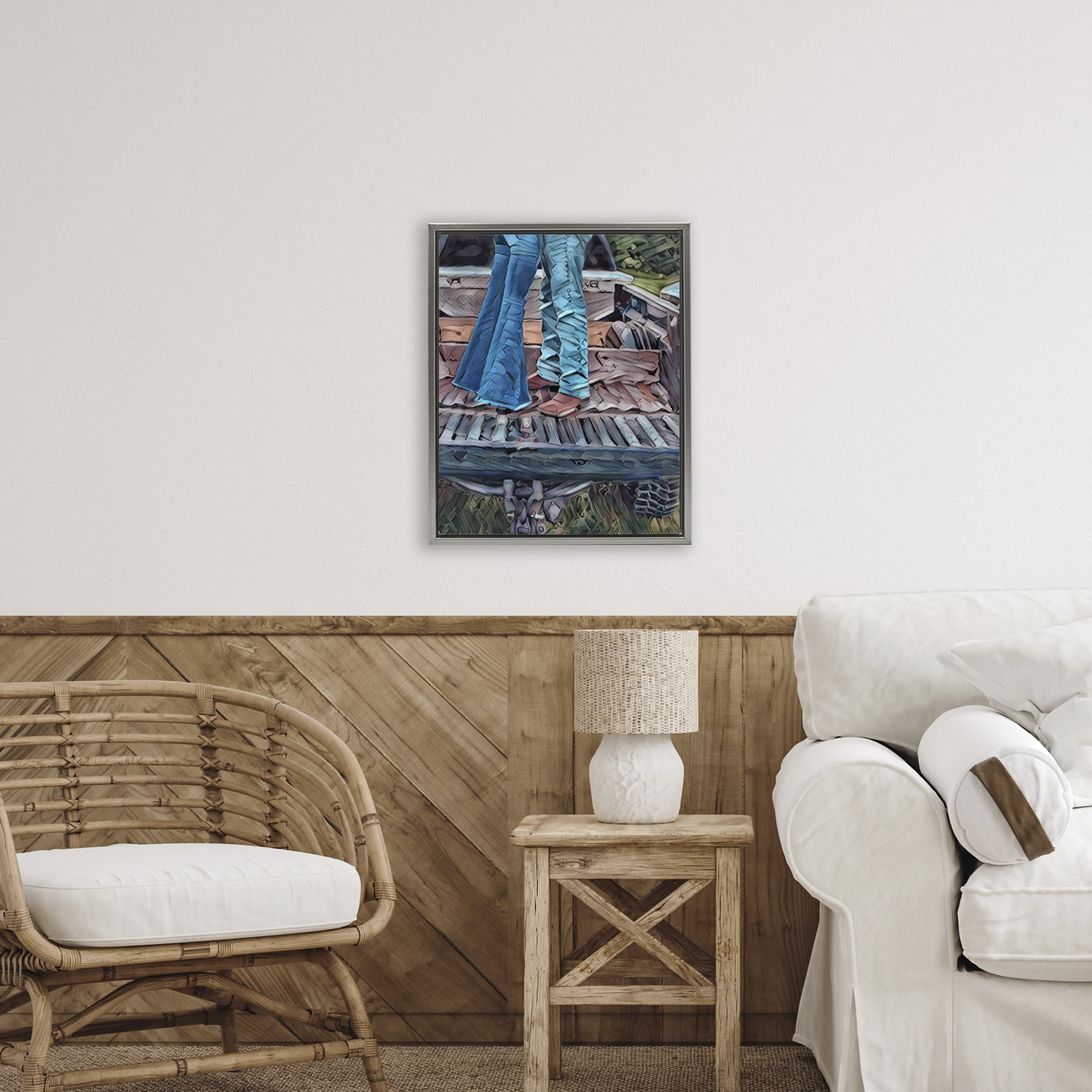 Truck Bed Kisses Gray Framed Floater Canvas Wall Art, design by Jesse Keith