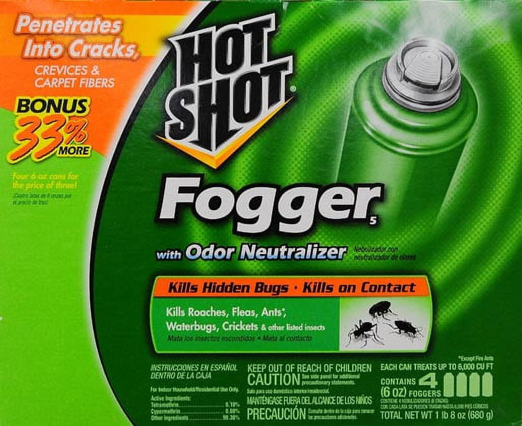 Hot Shot: Fogger5 Bonus 33% More With Odor Neutralizer Cans, 4 ct
