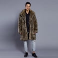 thumbnail image 2 of Mens Winter Long Jacket Fluffy Parka Overcoat Warm Cardigan Brown XL, 2 of 8