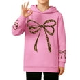 thumbnail image 4 of KKBOTIVE Bow Leopard Print Hoodies for Girls Casual Long Sleeve Sweatshirt for Kids Fall Winter Fashion Clothes ( Pink Size: 4-5 years ), 4 of 5