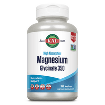 KAL Magnesium Glycinate High Absorption, Healthy Relaxation, Muscle Function & Bone Support, New & Improved, 160 VegCaps