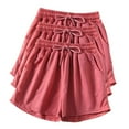 thumbnail image 2 of YUGYXL 3PC Sports Shorts for Women Drawstring Elastic Waist Short Pants with Pockets Tennis Shorts Volleyball Shorts Watermelon Red S, 2 of 6