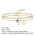 thumbnail image 2 of TURANDOSS Evil Eye Ankle Bracelets for Women Dainty Disc Letter Initial Ankle Bracelets Layered Ankle Bracelets for Women, 2 of 5