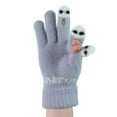 thumbnail image 3 of Jacenvly Santa Claus Decor Clearance Gloves Women'S Winter New Open Finger Thickened Warm Padded Cute Students Cold Wool Split Finger Screen Gloves, 3 of 5