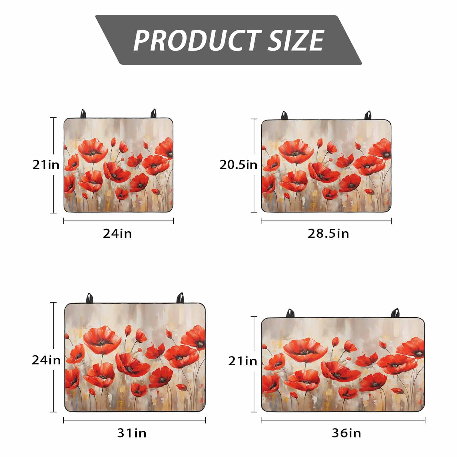 Red Spring Floral Stove Top Cover for Electric Stove, Heat-proof & Non Slip Glass Top Stove Cover Protector, Summer Botanical Watercolor Vintage Kitchen Flat Cooktop Rubber Mat 24x21 Inches