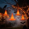 thumbnail image 6 of JHyouerji Witch Hat Hanging Ornament 15x14x14in Orange Halloween Window Party Wall Soft Decor Pendant, 6 of 8