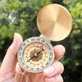 thumbnail image 4 of Brass Compass Luminous Golden Pocket Watch Outdoor Survival Compass for Hiking Backpacking Men's Gifts, 4 of 5