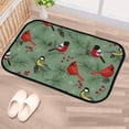 thumbnail image 5 of Floor Door Mats Bath Rugs Winter Forest Green Colorful Bird Bathroom Carpet Non-Slip Absorbent for Entryway Indoor 36x24in Carpet Runner, 5 of 7