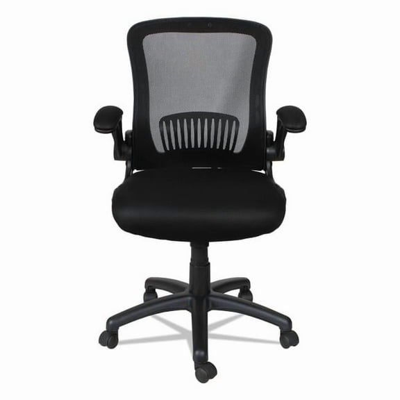 ALE Swivel & Tilt Mid-Back Mesh Chair with Flip Back Arms, Black