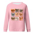 thumbnail image 4 of QATAINLAV Chemises à Manches Longues pour Femmes pour Sensibilisation au Cancer du Sein, Blouse à Col Rond Imprimée Mignonne, Tunique Décontractée Automne 2025, Rose Flash TG, 4 of 5