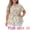 Beige, variant on Unique Bargains Women's Plus Size Floral Half Placket Short Sleeve Blouses 2X Pink
