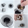 thumbnail image 4 of 4 Pcs Kitchen Sink Strainers Stainless Steel Drain Strainer with Handle for Wash Basin Bath Tubs, 4 of 4