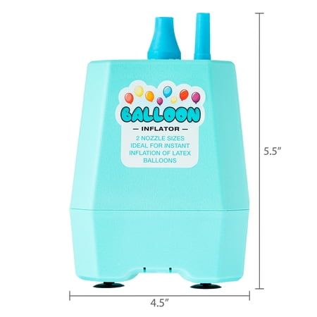 7″ BLUE ELECTRIC BALLOON INFLATOR, WITH EXTENDABLE TIP AND BALLOON KNOTTER, BY WAY TO CELEBRATE