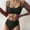 Black, variant on Bikinis for Women 2 Piece Swimsuit U-Neck Hollow Out Swimwear Solid Fashion Beachwear Set