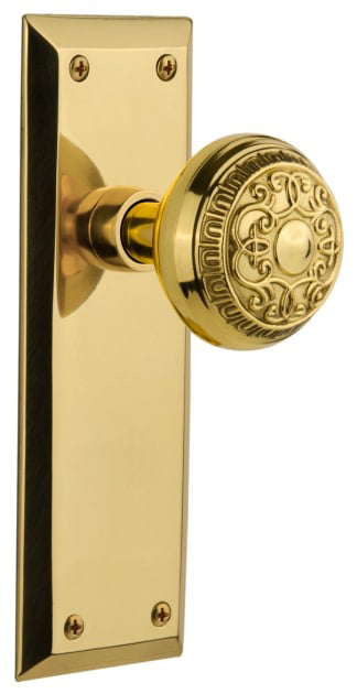 Nostalgic Warehouse 723909 Mission Plate with Keyhole Double Dummy Waldorf Cobalt Door Knob in Timeless Bronze