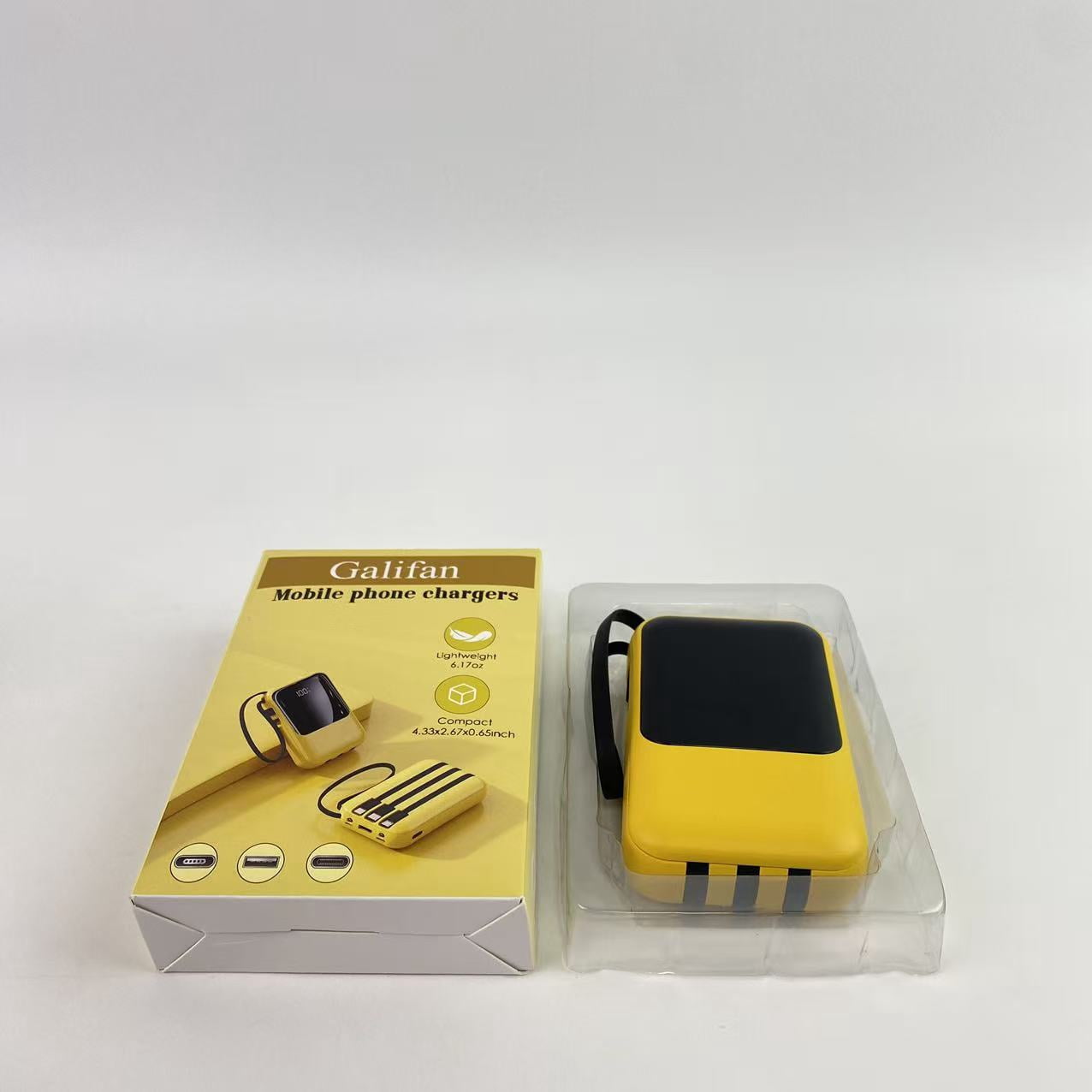 Galifan Mobile phone chargers,Portable Charger with Built in Fast Charging Cables