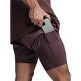 thumbnail image 3 of GXFC Men Sports Casual Shorts Double Layer Fake Two-Piece Solid Color Drawstring Elastic Waist Short Pants Fitness Shorts, 3 of 7
