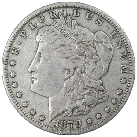 1879 Morgan Dollar F Fine 90% Silver $1 US Coin Collectible