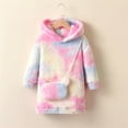 thumbnail image 2 of HaiMao Pajamas Wearable Blanket Hoodie for Kids Oversized Hooded Blanket Sweatshirt for Girls Plush Sherpa Fleece Pink 5 Years, 2 of 9