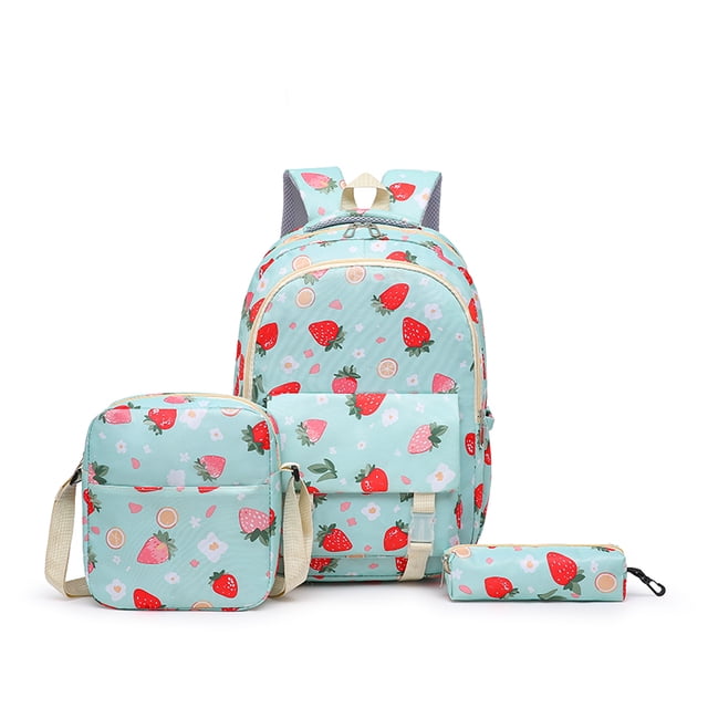 Mochila Nailon Informal para Adolescentes Libros 3 Uds. Conjunto Bonita Estudiantes