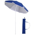 thumbnail image 1 of Outsunny 6.7ft Beach Umbrella with Push Button Tilt and Carry Bag, Blue, 1 of 10