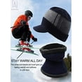thumbnail image 2 of Gustave 2 Pieces Men Knit Visor Beanie and Fleece Lining Scarf Set, Winter Warm Thick Knit Skull Cap with Brim for Outdoor Sport "Gray", 2 of 9