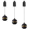 thumbnail image 1 of FSLiving Lampe de Pendaison Réglable 7W avec Abat-Jour Globe en Aluminium Moderne Minimaliste pour Intérieur, Noir - Lot de 3, 1 of 7