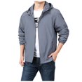 thumbnail image 1 of VBARHMQRT Snow Jacket Men Brown Jacket Men Quick Drying Breathable Hooded Jacket with Zipper Cardigan Sports Sun Clothing, 1 of 8