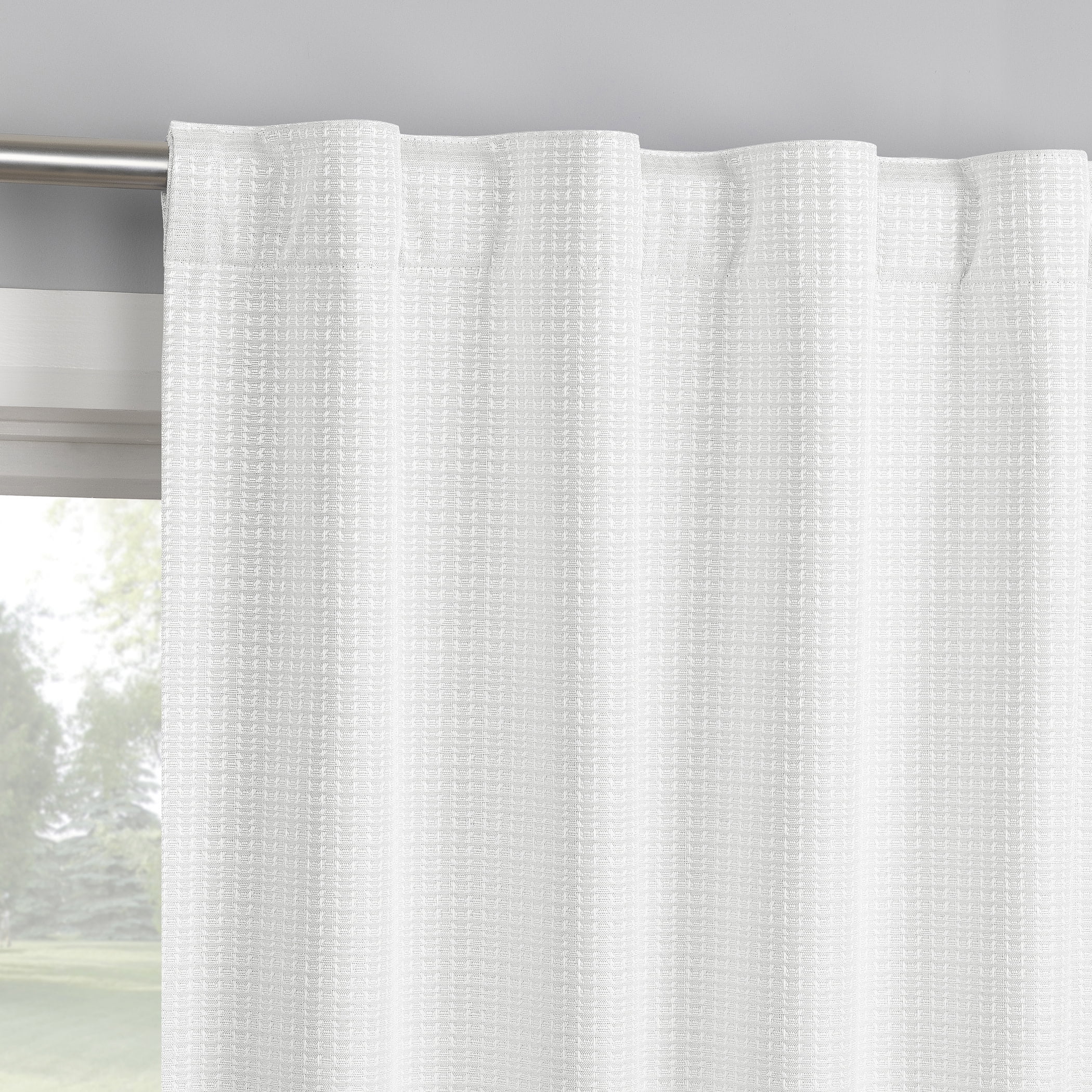 Sun Zero Vance 2-Piece Magnetic Closure 100% Blackout Back Tab Curtain Panel Pair, 37"x63", White