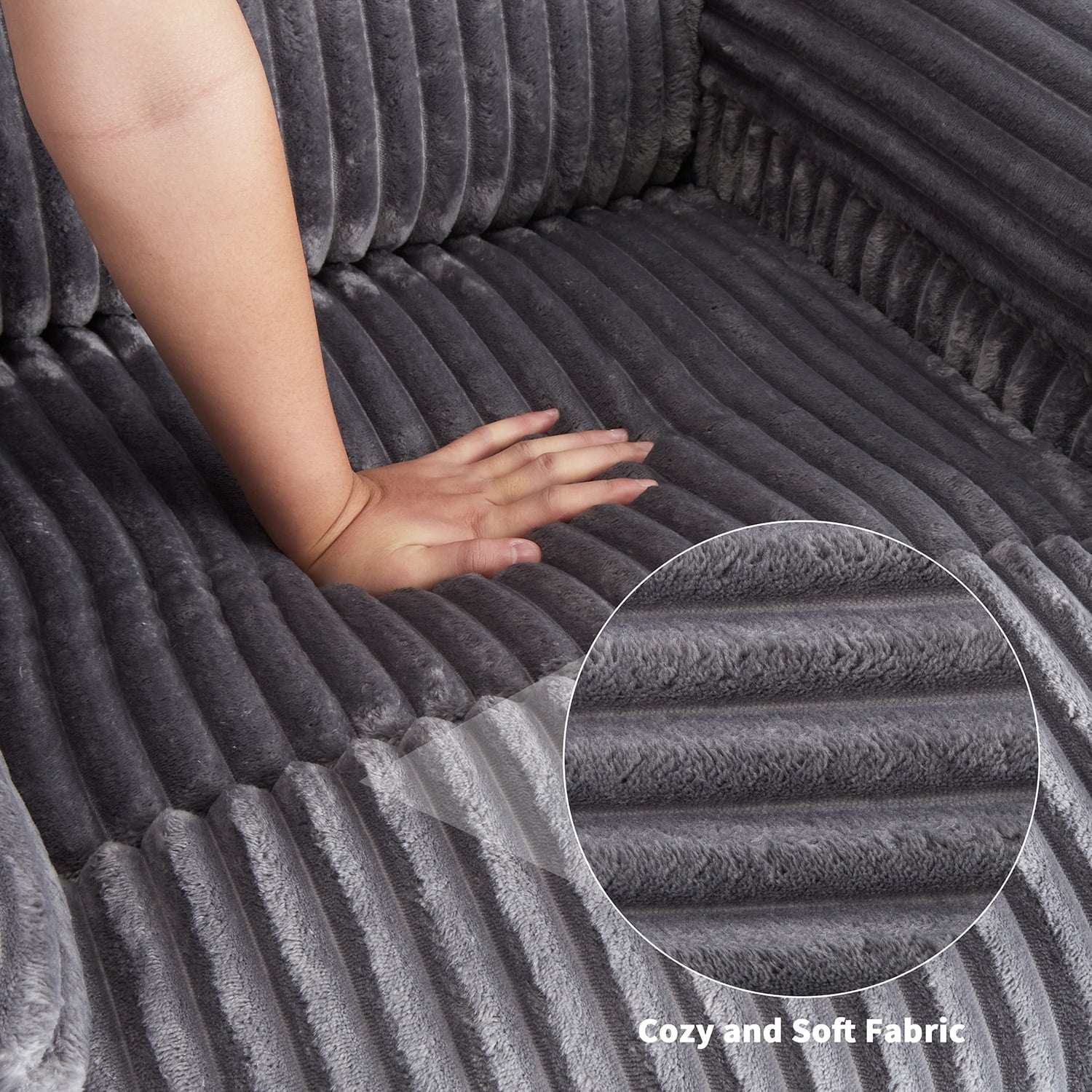 Tzou Adult Polyester Living Room Stain Resistant Recliners with Arm Pads, Gray