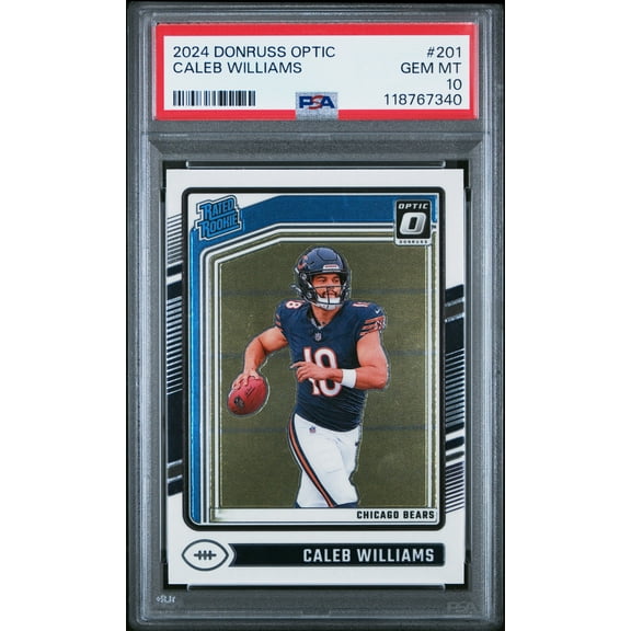 Graded 2024 Panini Donruss Optic Caleb Williams #201 Rookie RC Football Card PSA 10 Gem Mint